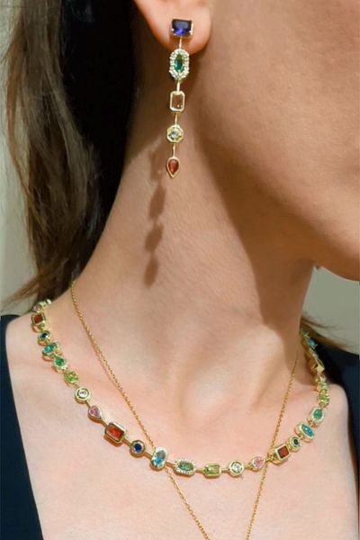fk studio design Steel Y Necklace and Earrings