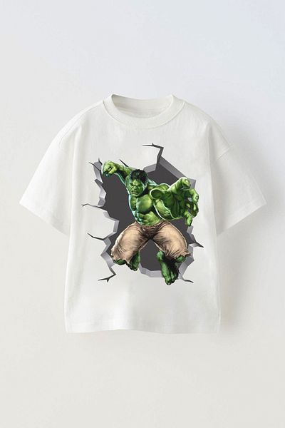 c.c.l. coccolin kids baby clup Tricou oversize cu imprimeu supererou Hulk verde pentru băiat