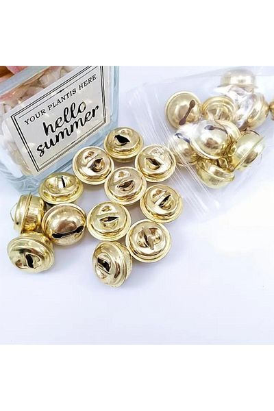 OZN AKSESUAR Gold Handle Bell, Bell, Animal Leash Bell, Amigurumi Bell, Henna Night Tambourine Making Bell 25mm (20 Pieces)