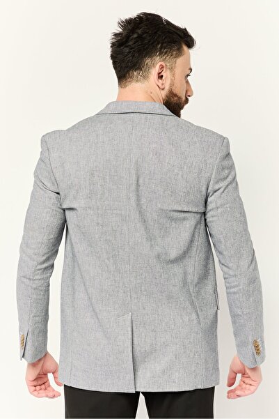 Esprit Men Regular Fit Solid Semi Formal Blazer, Grey