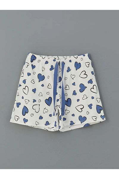 LC Waikiki LCW DREAM Pantaloni scurți pentru femei cu model Indigo cu talie elastică