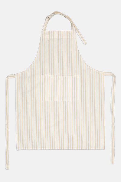 YOTO Adjustable Stripped Kitchen Apron, White