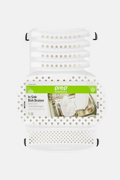 Progressive In Sink Plastic Dish Drainer, White