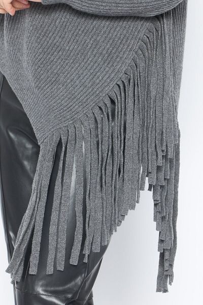 Stella McCartney Women Turtle Neck Fringed Sweater, Grey