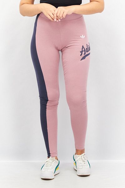 adidas Women Sportswear Fit Brand Logo Pull-On Training Tight, Mauve/Navy