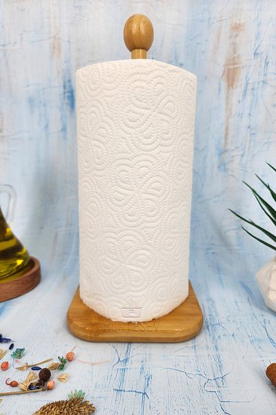 MONTESEV Wooden Bamboo Paper Towel Holder Wooden Napkin Holder Kitchen Organizer