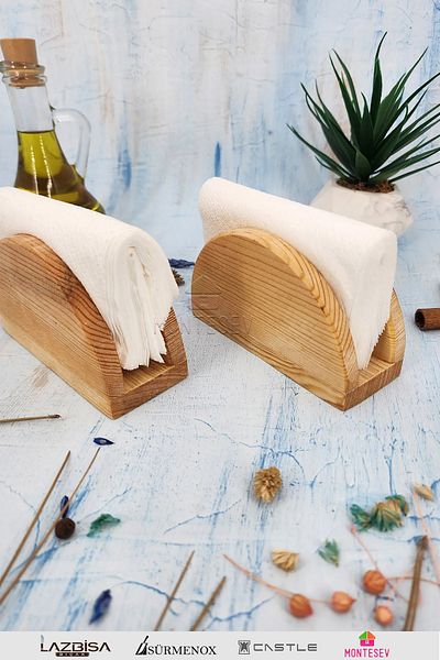 MONTESEV Natural Wood 2 Napkin Holder