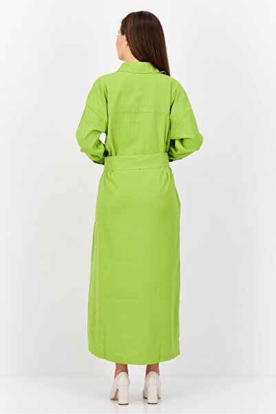 Esprit Women Oversized Plain Shirt Dress, Olive