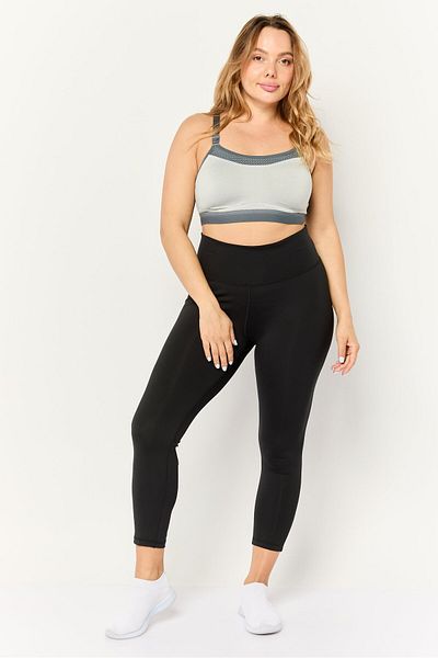 Champion Women Textured Padded Sports Bra, Medium Grey