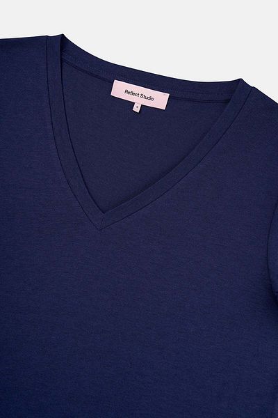 Reflect Studio Basic Lightweight V-Neck Women's T-Shirt - Navy Blue