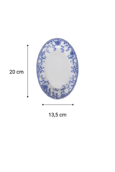 porselenden Blue Dream Blue Classic 20 cm Small Size Porcelain Breakfast Plate Service Set (2 Pcs)