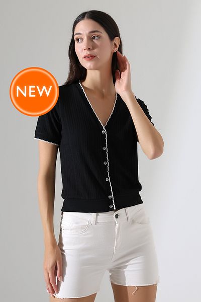 Şiir Summer Black Cardigan Short Women's Sun Dress