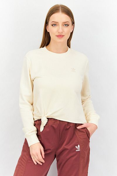 adidas Women Sportswear Fit Brand Logo Sweatshirts, Beige