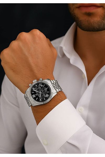 Daniel Klein Brand Silver Color Steel Cord Inner Functions Active Steel Men's Wristwatch - with Bracelet Gift