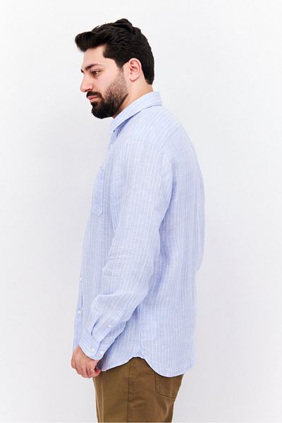 Esprit Men Regular Fit Stripe Long Sleeves Casual Shirt, Blue