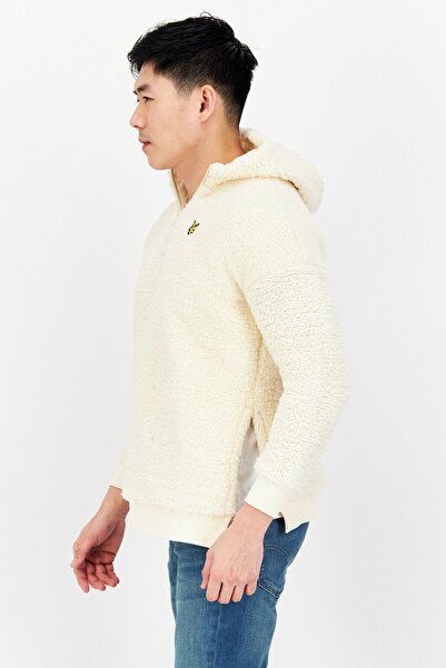Lyle & Scott Men Hooded Fleece Long Sleeves Sweatshirt, Off White