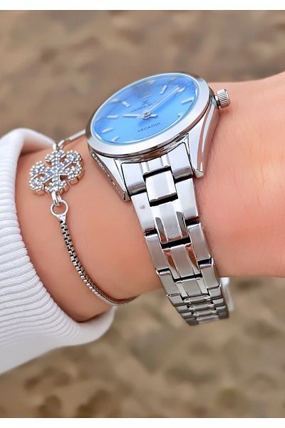 Daniel Klein Brand Silver Color Small Case Thin Band Women's Wristwatch - Bracelet Gift