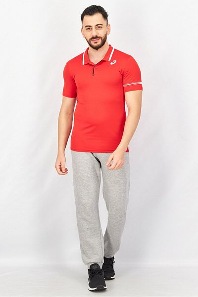Asics Men Sportswear Fit Short Sleeves Training Polo Shirt, Red