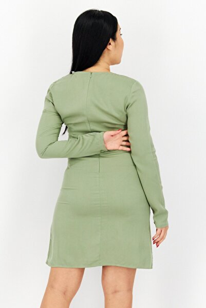 NA-KD Women Plain Mini Dress, Olive