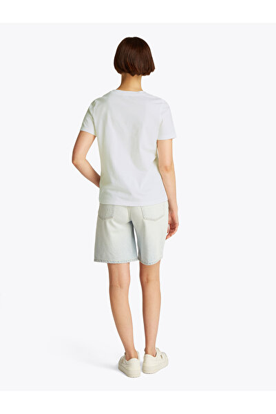 Tommy Hilfiger Tommy Hilfiger Women Ecru Logo Crew Neck T-Shirt