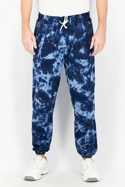 Sovereign Code Men Regular Fit Tie Dye Drawstring Jogger Pant, Navy