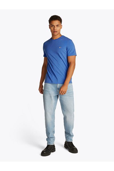 Tommy Hilfiger Men Tempo Blue Htr Slim Crew Neck T-Shirt