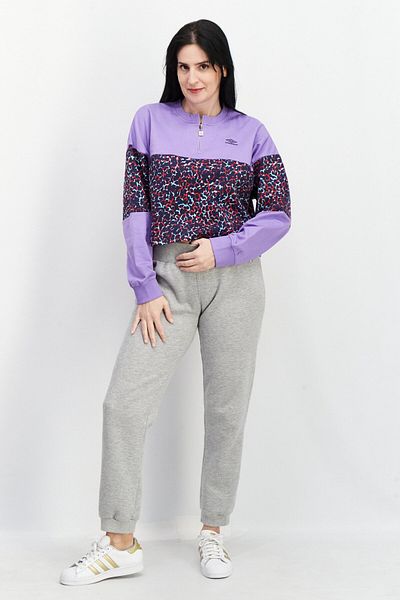UMBRO Women Sportswear Fit Crew-neck Long Sleeves Sweatshirt, Purple