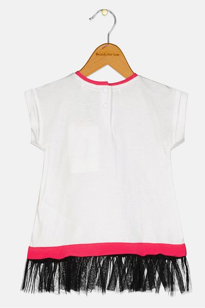 Chicco Toddler Girl Graphic Print Short Sleeve Dress, White Combo