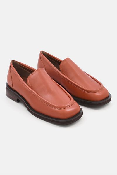 Aerosoles Women Percy Loafer Leather Casual Shoes, Brown