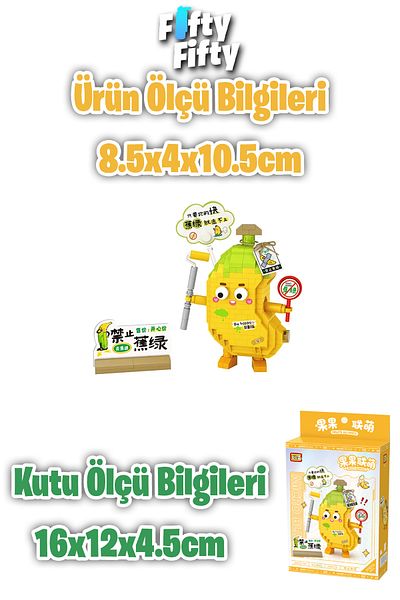 Vagonlife Cute Banana Loz Micro Block Series, 310 Piece Toy Construction Set