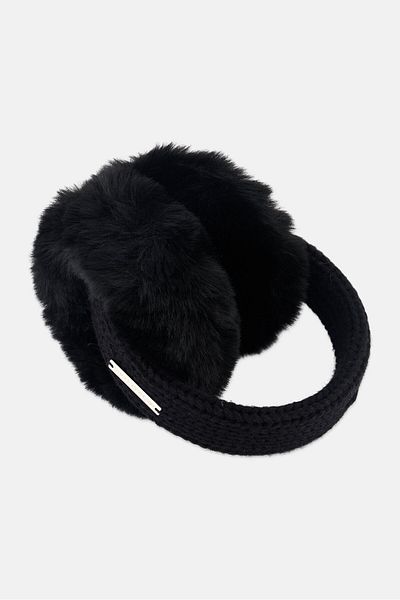Michael Kors Kids Girl Over Sized Solid Faux Fur Earmuff, Black