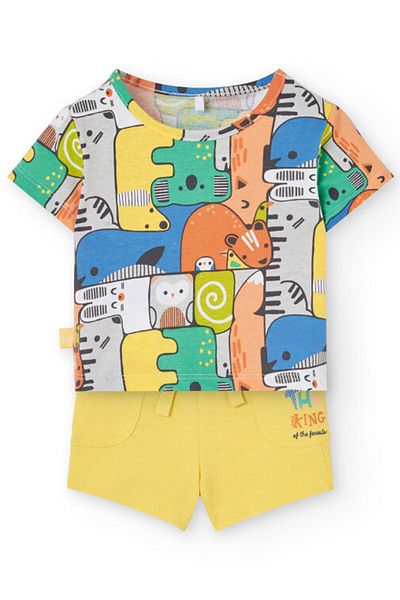 Boboli Animals Printed Baby Boy 2-Piece Shorts Set