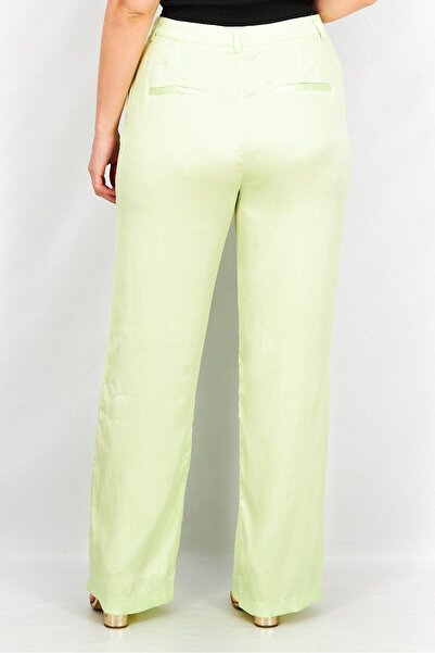 NA-KD Women Regular Fit Textured Satin Pants, Apple Green
