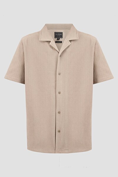 Guess SS BARON TEXTURED KNIT SHIRT Erkek Haki Gömlek M5GP21KCRY0-A90N