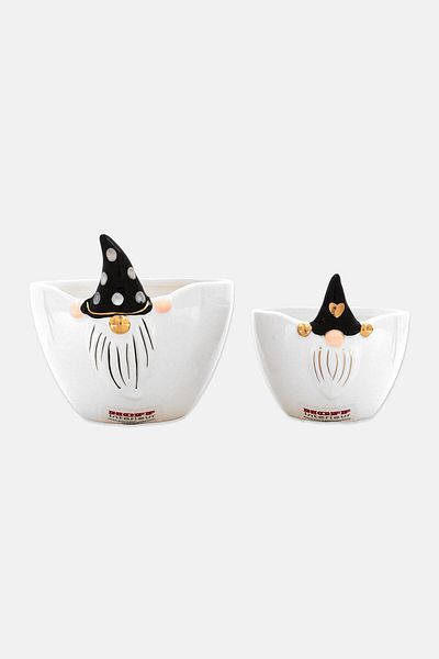 HOFF 2 Pcs Graphic Print Bowls Set, White