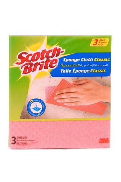 3M Scotch-Brite Classic Pink Sponge Cloth (3 pcs)