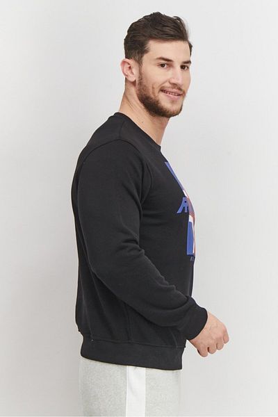 John Richmond Men Crew Neck Long Sleeve Graphic Sweatshirt, Black