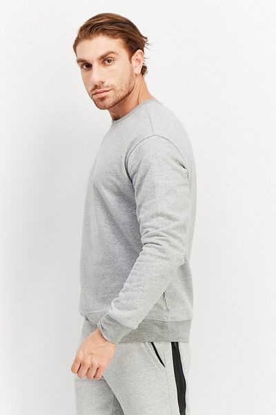 Sovereign Code Men Crew Neck Heather Print Long Sleeves Sweatshirt, Light Grey