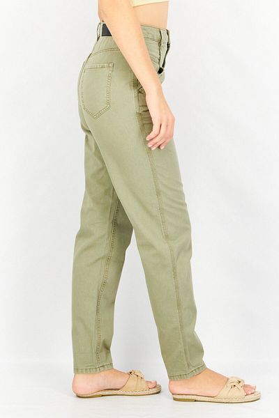 edc Women Regular Fit Wide Leg Solid Pants, Olive