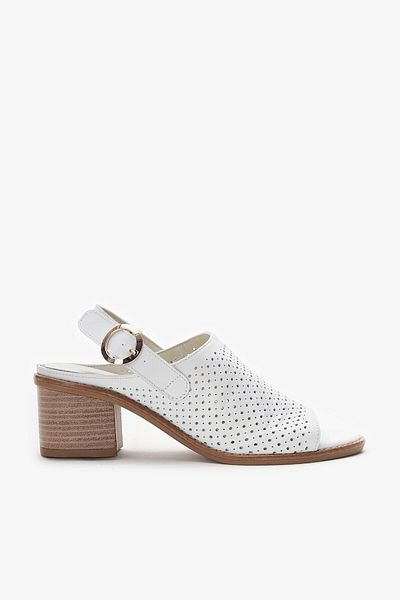 Louis Cardy Judah White Genuine Leather Women's Heeled Sandals