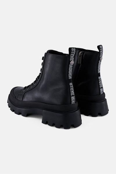Steve Madden Women Mid-field Lace Up Ankle Boots, Black
