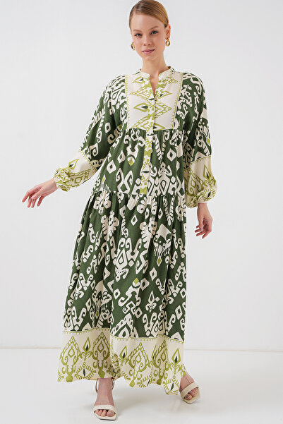 Bigdart 2423 Φόρεμα Hijab με αυθεντικό σχέδιο - B. Khaki