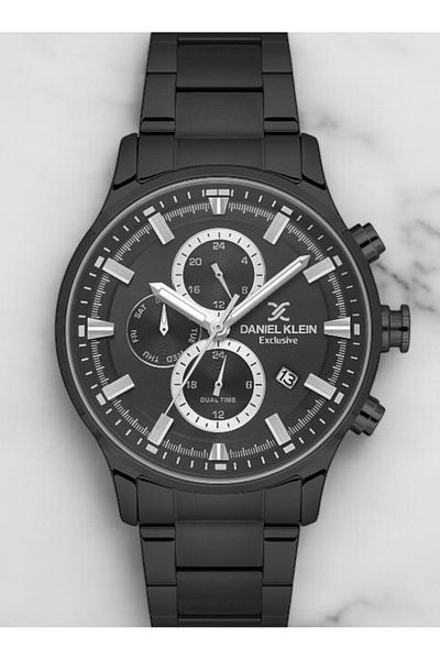 Daniel Klein Brand Black Color Exclusive Model Inner Functions Active Men's Wristwatch - Bracelet