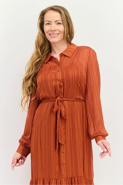 NANETTE LEPORE Women Metallic Midi Dress, Rust