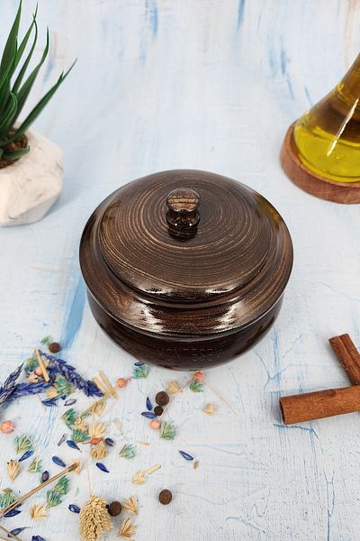 MONTESEV Wooden Covered Sugar Bowl, Salt Shaker, Spice Shaker, Snack Bowl, Covered Bowl