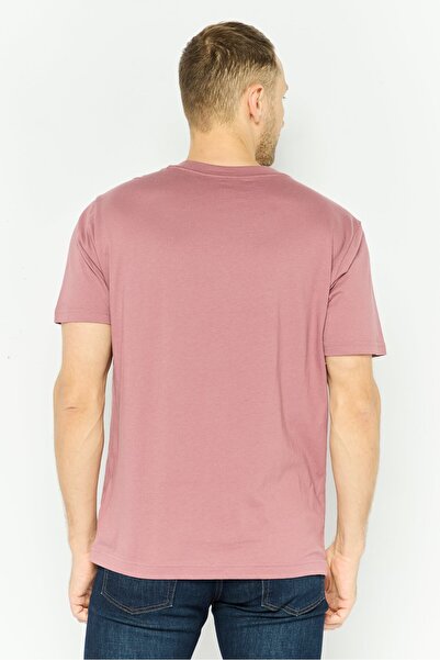 GAP Men Crew Neck Short Sleeves Plain T-Shirt, Mauve