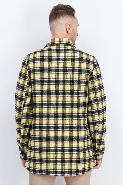 Asos Design Men Regular Fit Long Sleeve Checked Casual Shirt , Yellow Combo