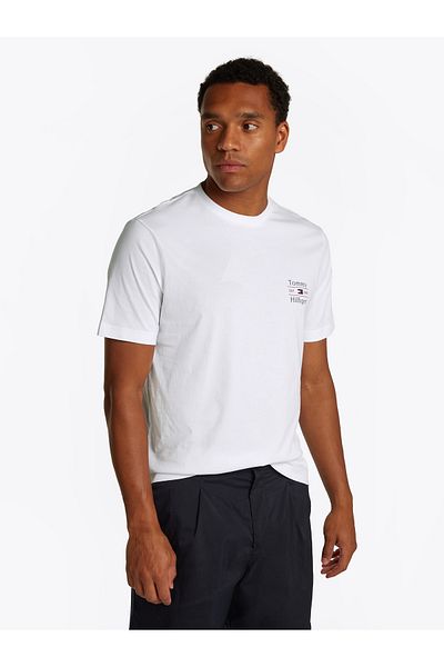 Tommy Hilfiger Tommy Hilfiger Men White Logo Crew Neck T-Shirt