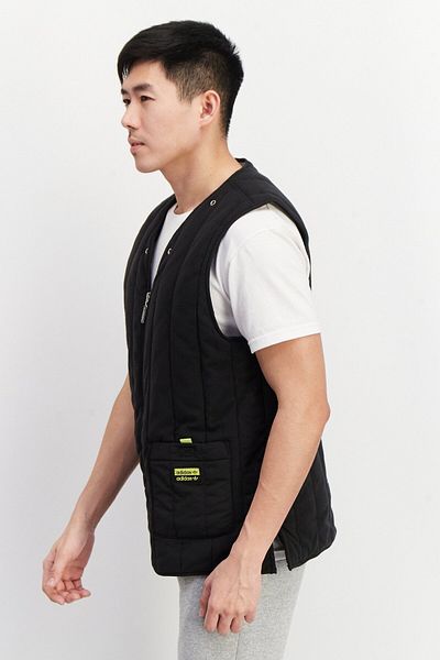 adidas Men Fashion Padded Vest, Black