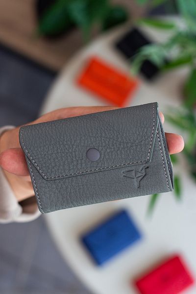 Garbalia Lucas Genuine Leather Accordion Model Anthracite Unisex Card Holder with Lots of Eyes
